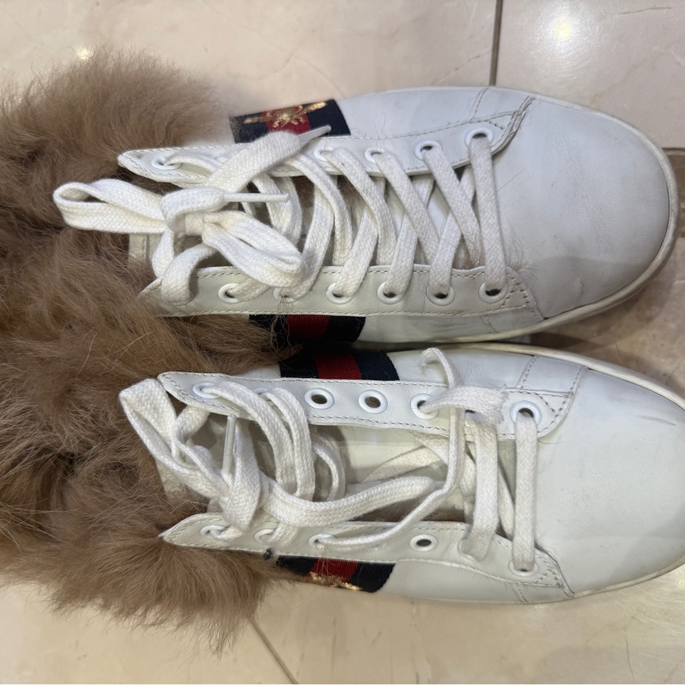 Gucci Fur Ace Sneakers